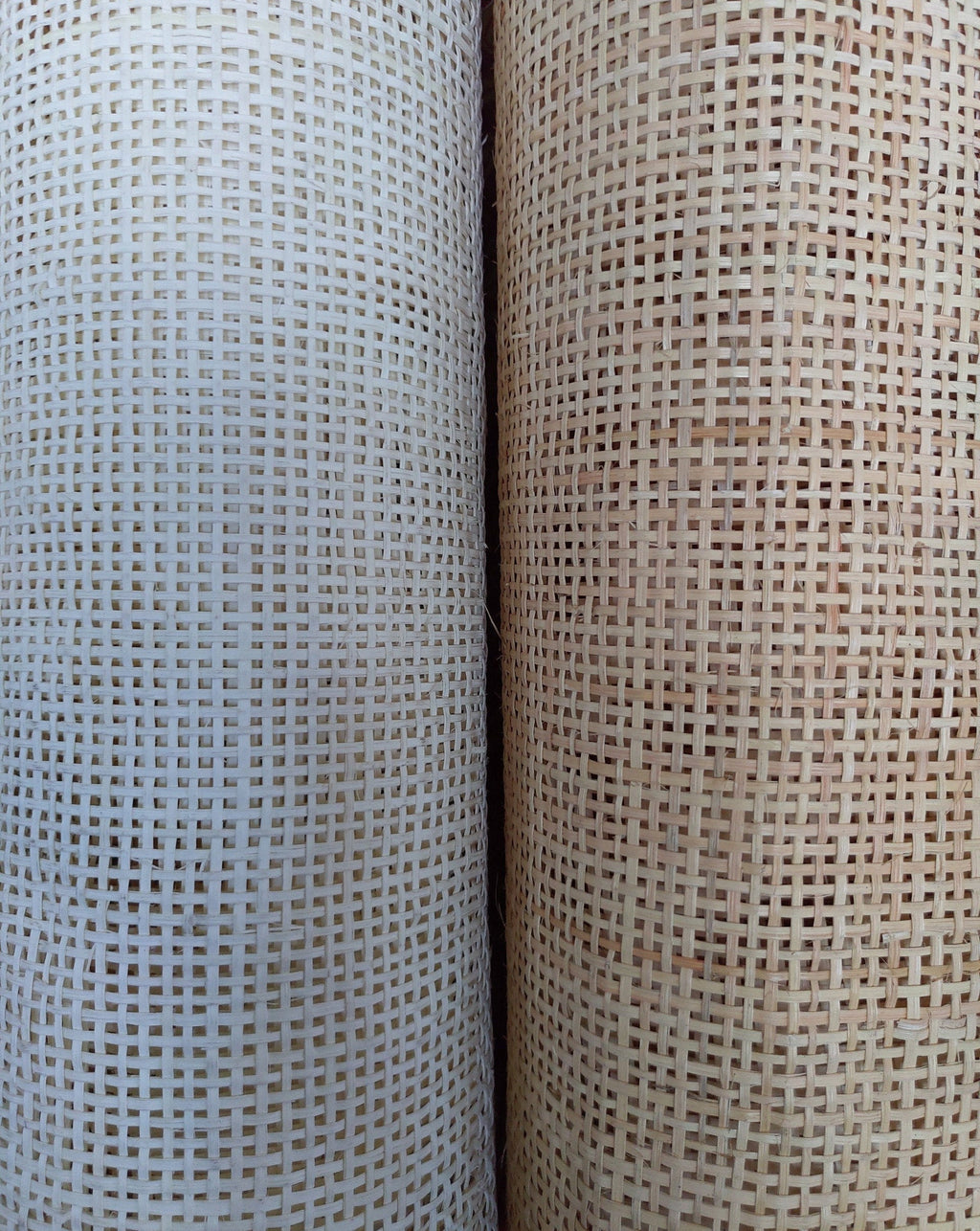 27.5" Wide, BLEACHED  Radio Cane Webbing Weave, Cane Webbing Roll, Upholstery Rattan Furniture, Full Size Available.