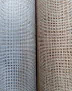27.5" Wide, BLEACHED  Radio Cane Webbing Weave, Cane Webbing Roll, Upholstery Rattan Furniture, Full Size Available.