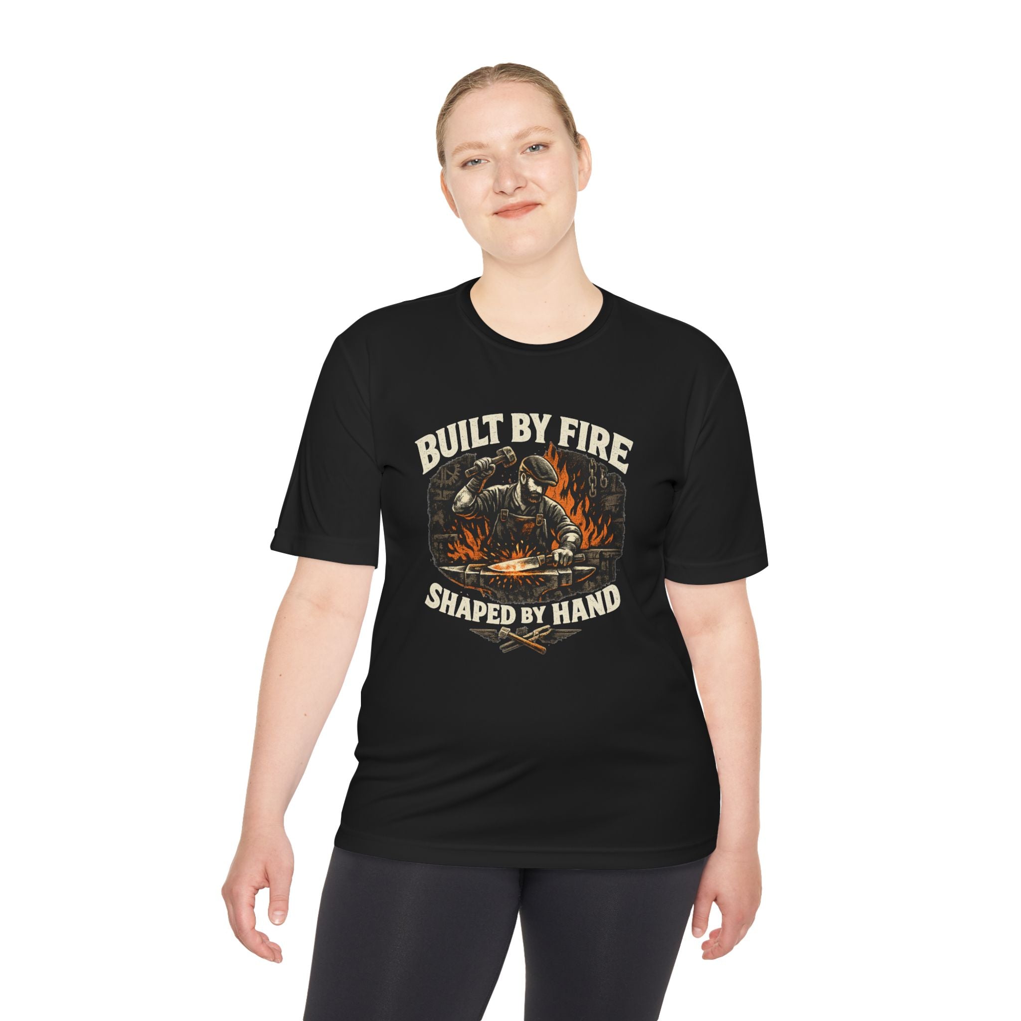 Built by Fire Blacksmith T-Shirt - Vintage Forging Workshop Tee
