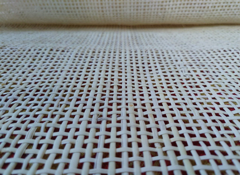 27.5" Wide, BLEACHED  Radio Cane Webbing Weave, Cane Webbing Roll, Upholstery Rattan Furniture, Full Size Available.