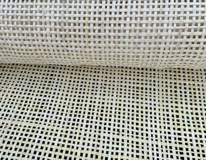 Width 18"/24'' Cane Webbing White Radio Cane Webbing Woven Mesh Bleached Weave Rattan Woven-Bleached Weave Rattan Webbing For DIY