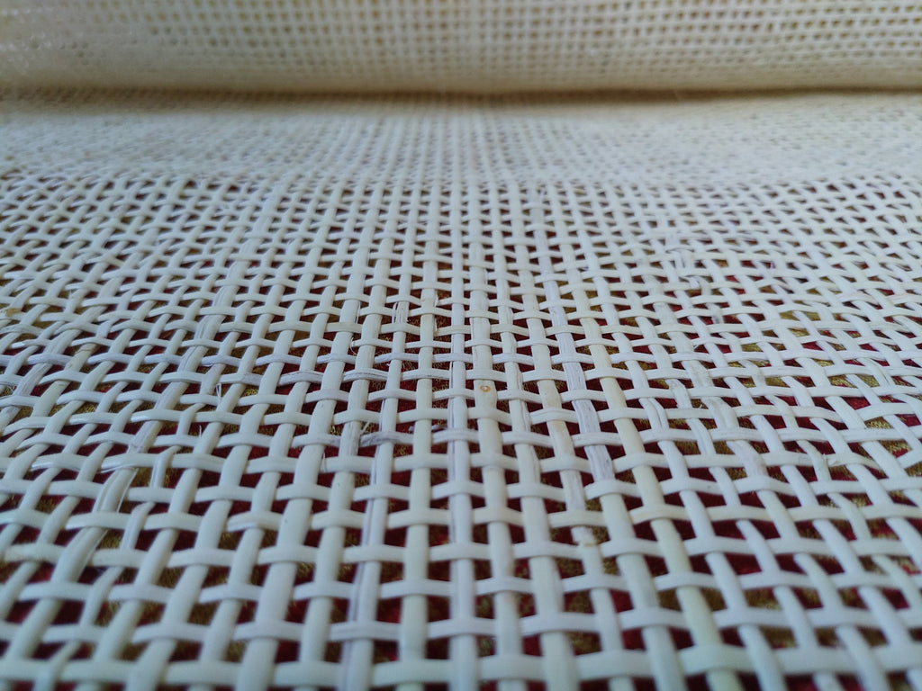 24" Wide, BLEACHED Woven  Radio Cane Webbing Roll Weave, Cane Webbing Roll, Full Size Available.