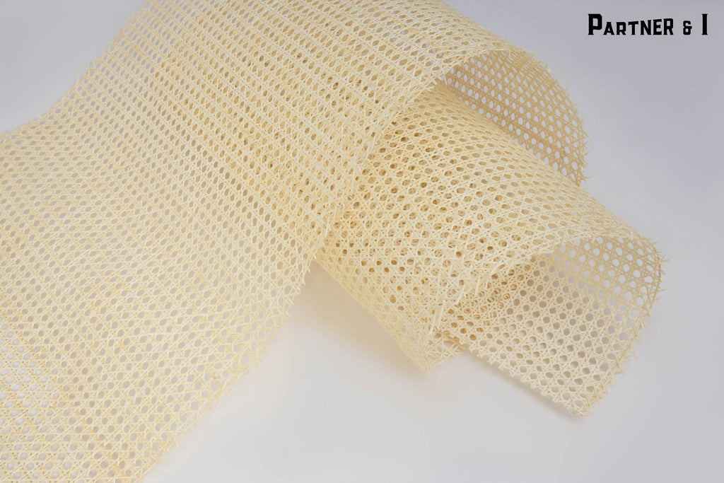 36" Wide, White Hexagon Weave Rattan Cane Webbing, Upholstery for Rattan Furniture, Sell By The Running Foot.