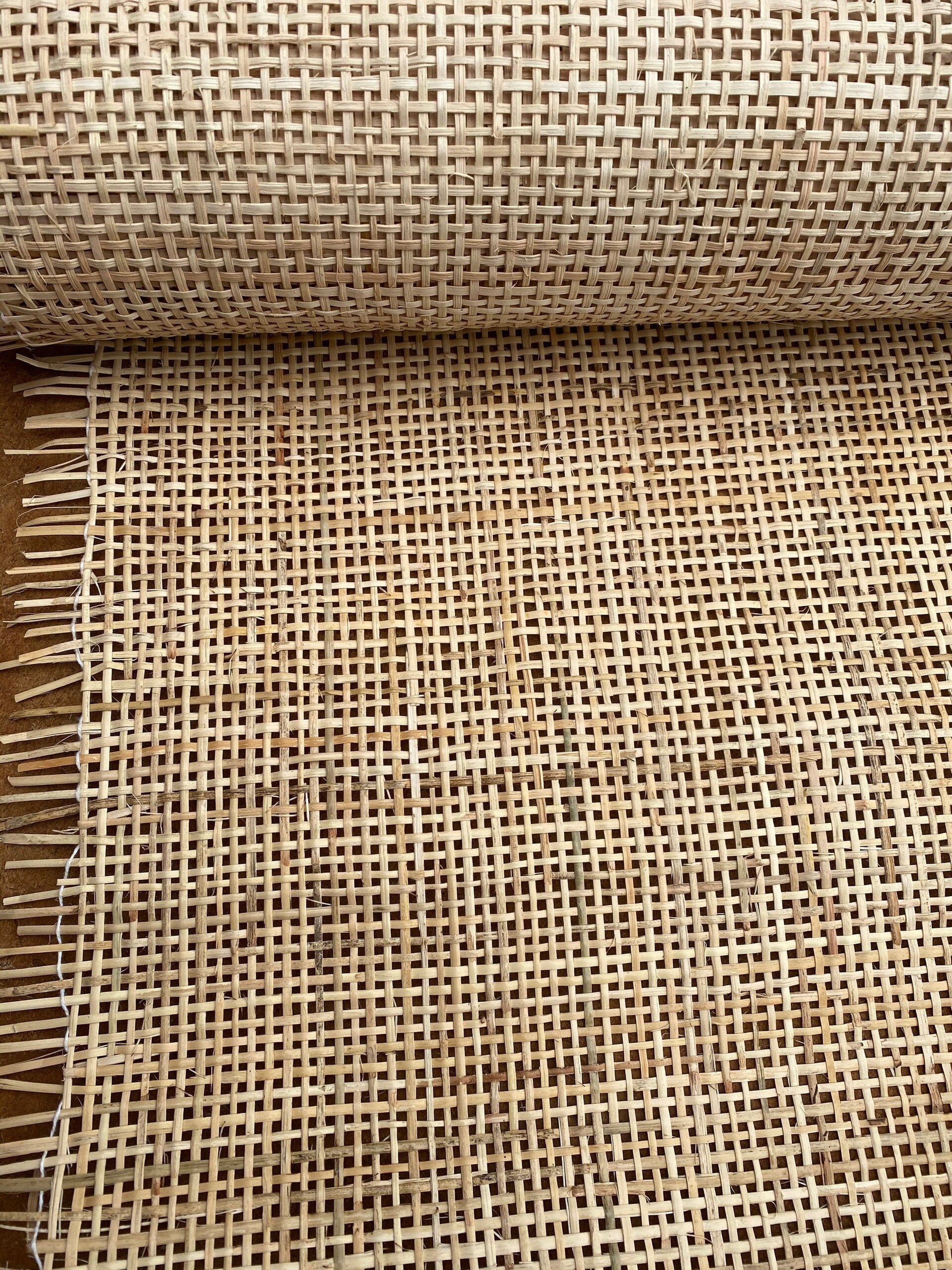 18" Wide, Natural Radio Weave, Cane Webbing Roll, Light Beige Color, Buy More Save More.