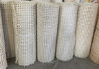 27.5" Wide, Vietnamese's Premium Cane Webbing Bleached Hexagon Open Mesh, Sell By The Foot