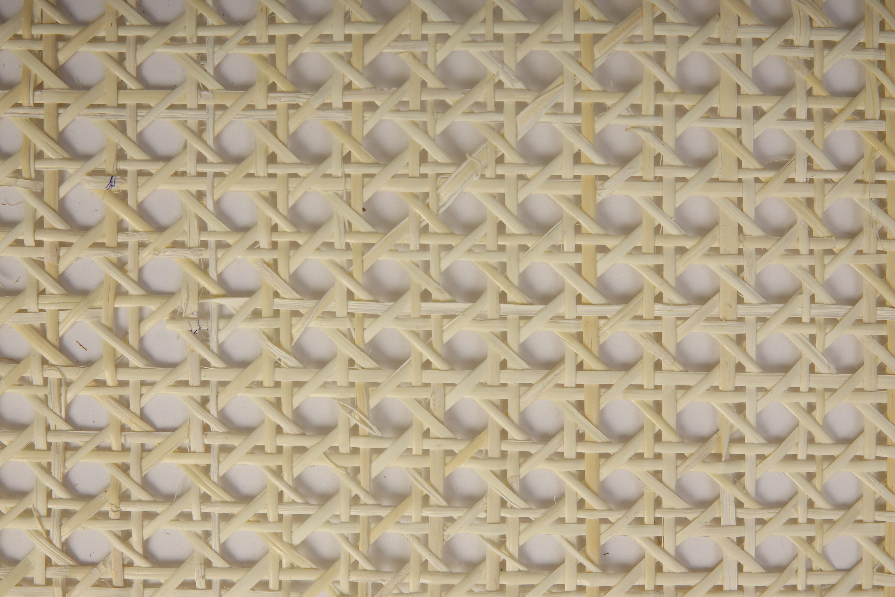 36" Wide, White Hexagon Weave Rattan Cane Webbing, Upholstery for Rattan Furniture, Sell By The Running Foot.