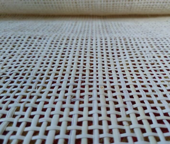 Width 18"/24'' Cane Webbing White Radio Cane Webbing Woven Mesh Bleached Weave Rattan Woven-Bleached Weave Rattan Webbing For DIY