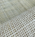 24" Wide, BLEACHED Woven  Radio Cane Webbing Roll Weave, Cane Webbing Roll, Full Size Available.