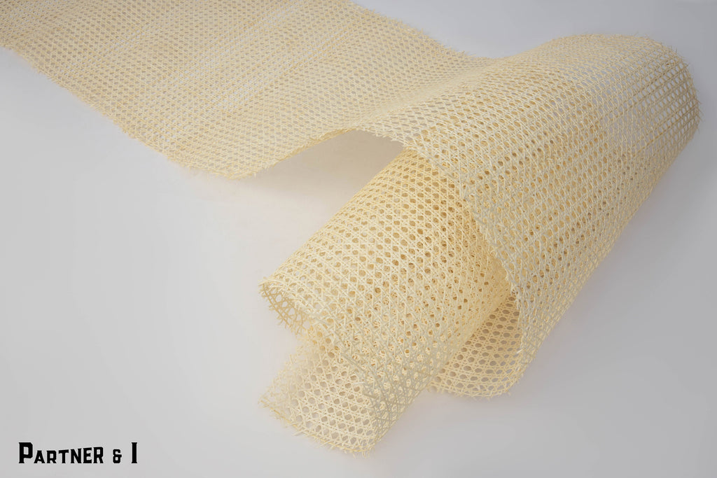 36" Wide, White Hexagon Weave Rattan Cane Webbing, Upholstery for Rattan Furniture, Sell By The Running Foot.