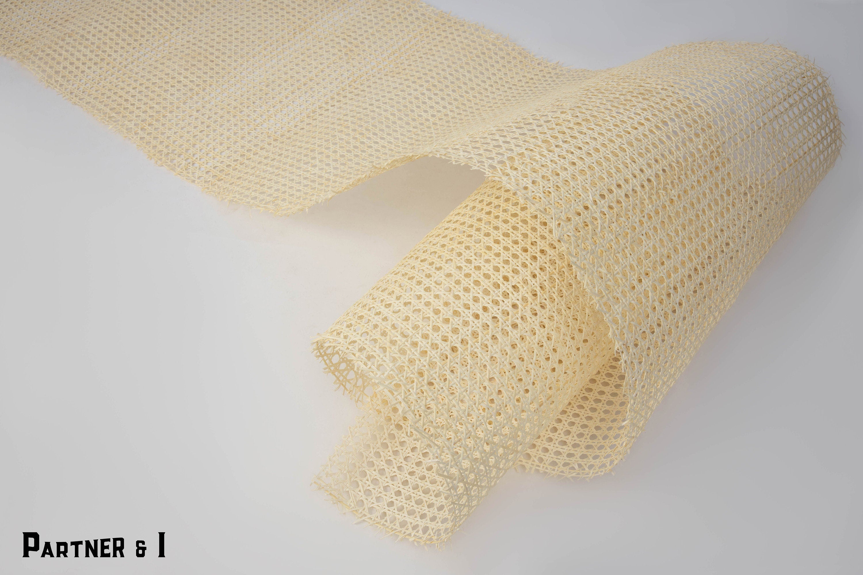 36" Wide, White Hexagon Weave Rattan Cane Webbing, Upholstery for Rattan Furniture, Sell By The Running Foot.