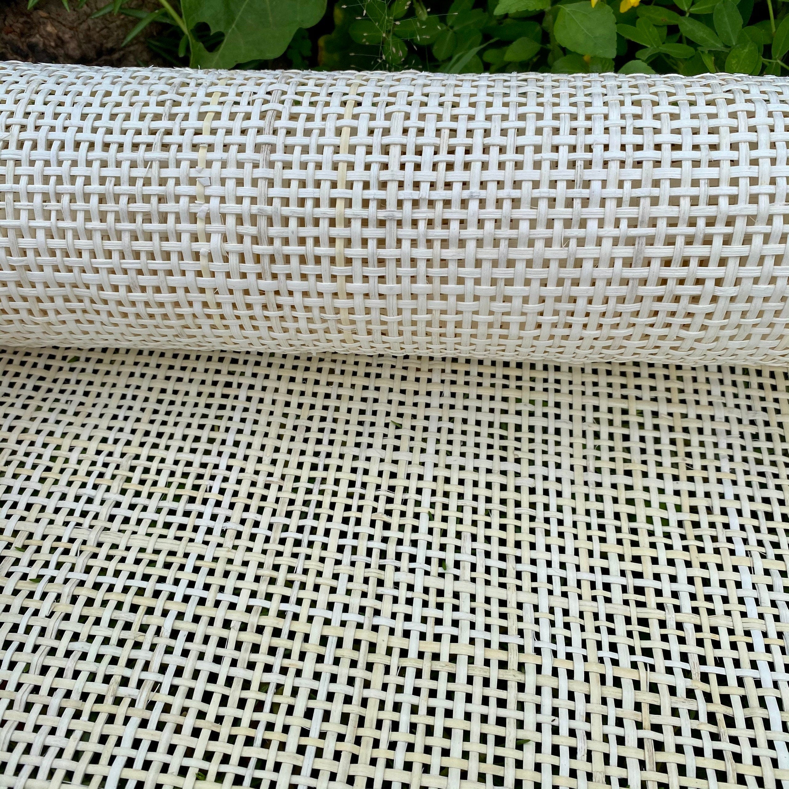 19" Wide, BLEACHED Radio Weave, Cane Webbing Roll, Upholstery Rattan Furniture, Buy More Save More.