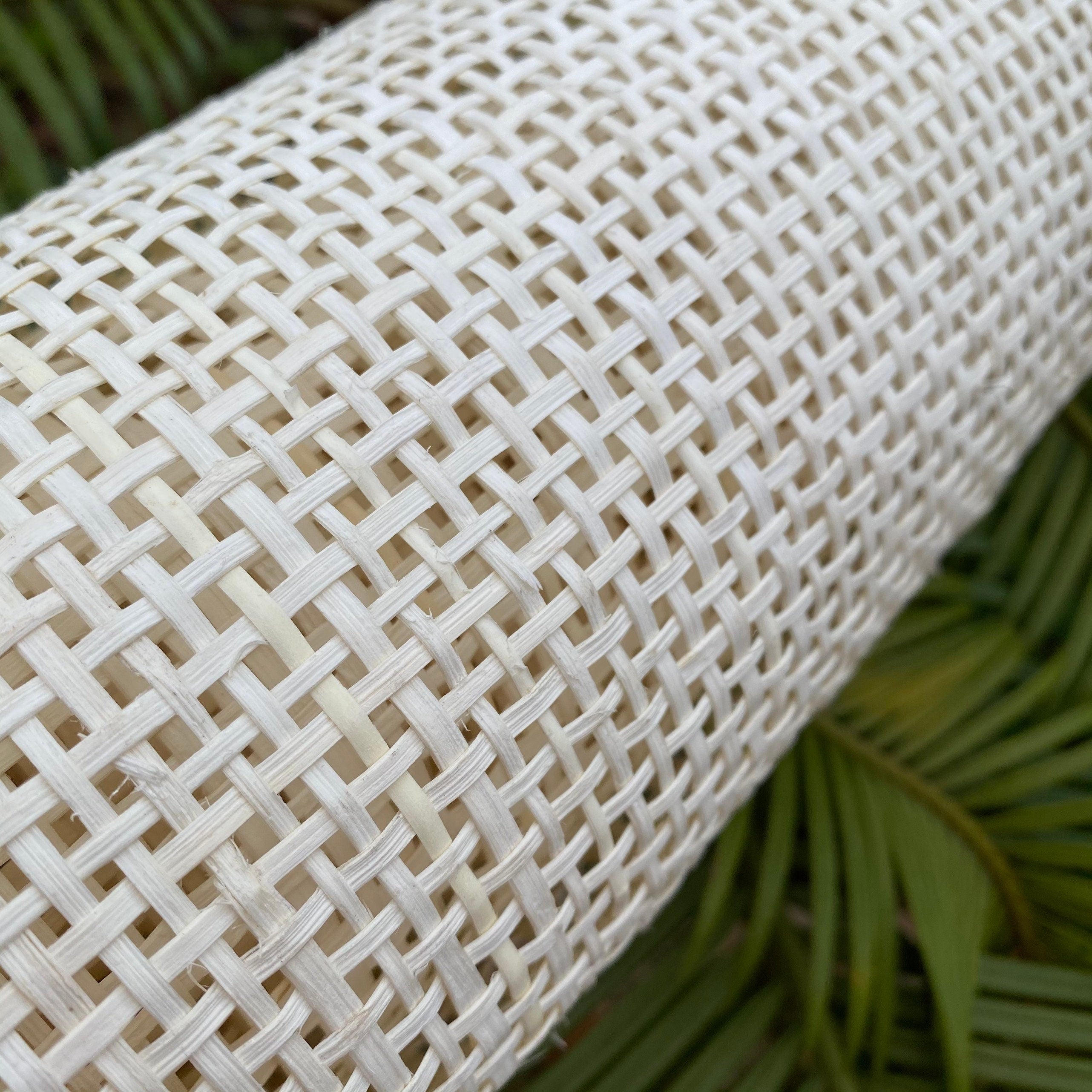 19" Wide, BLEACHED Radio Weave, Cane Webbing Roll, Upholstery Rattan Furniture, Buy More Save More.