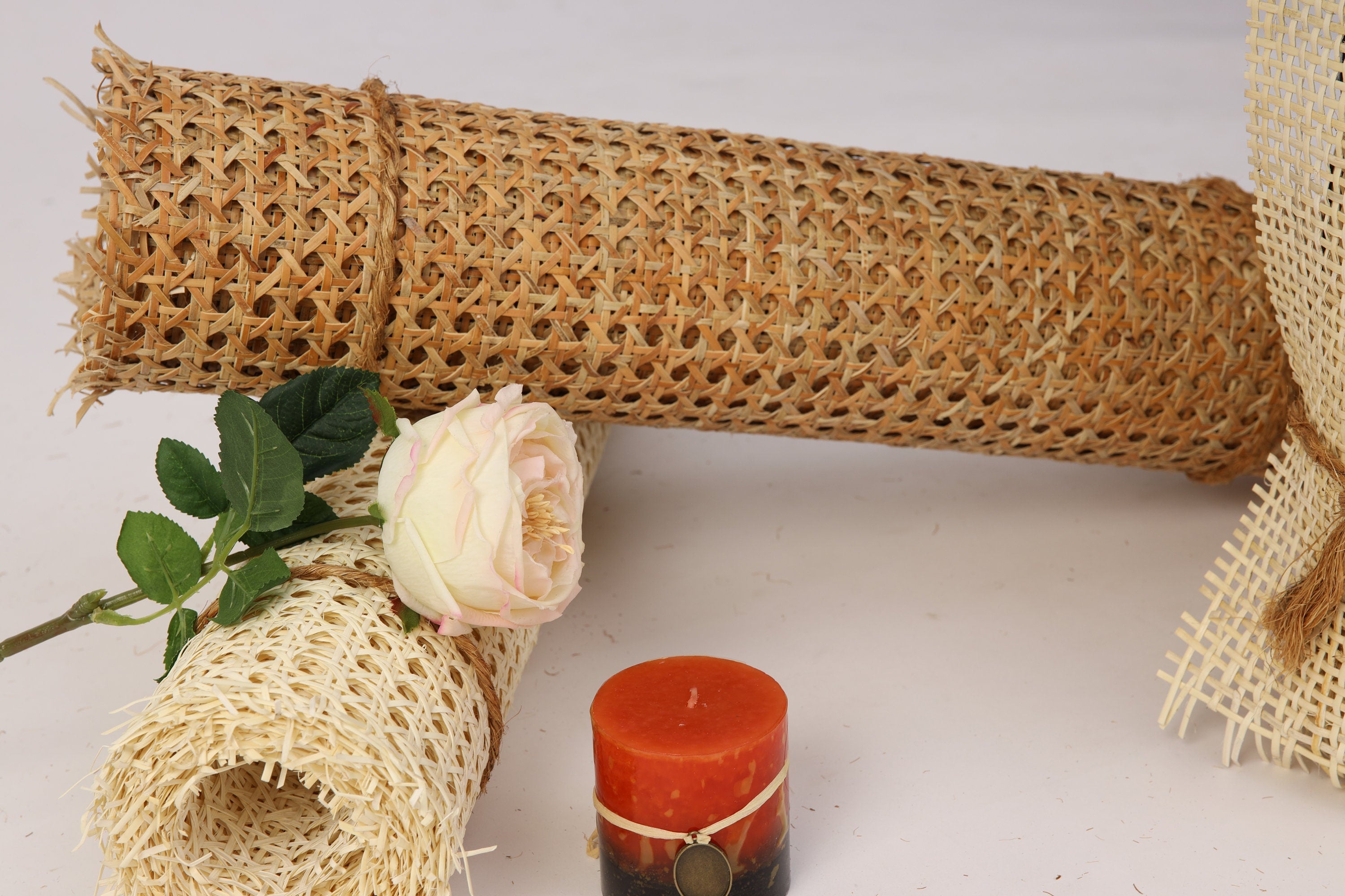 24" Wide Natural Rattan Hexagon Weave, High Quality Rattan Cane, Natural Rattan material for DIY Rattan Chair Interiors , Buy More Save More
