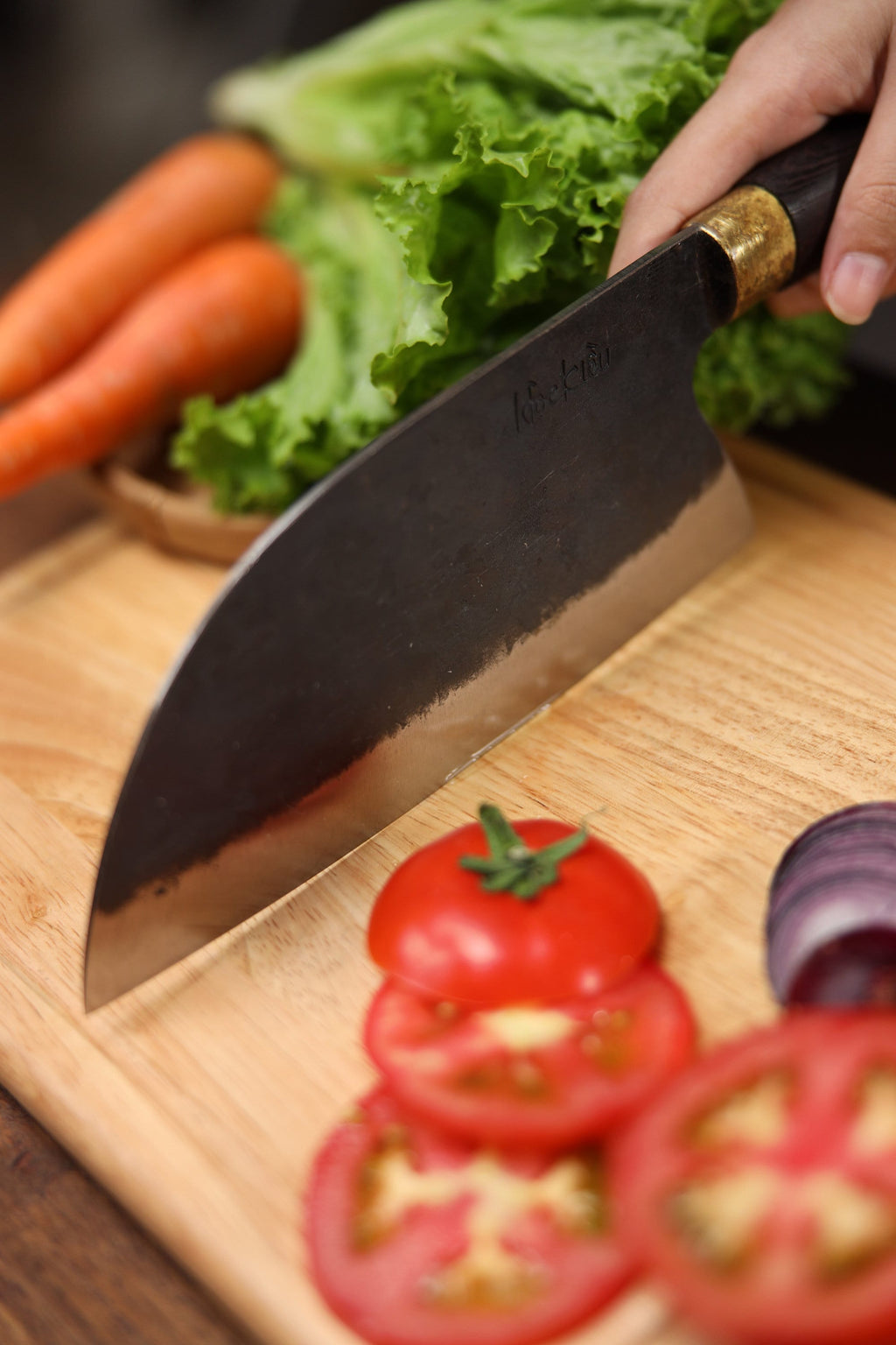 FLASH SALE - Nakiri, Santoku, Serbian Chef Knife, Hand forged knife for kitchen, sharp and durable with Solid Wooden Handle, Easy to Use