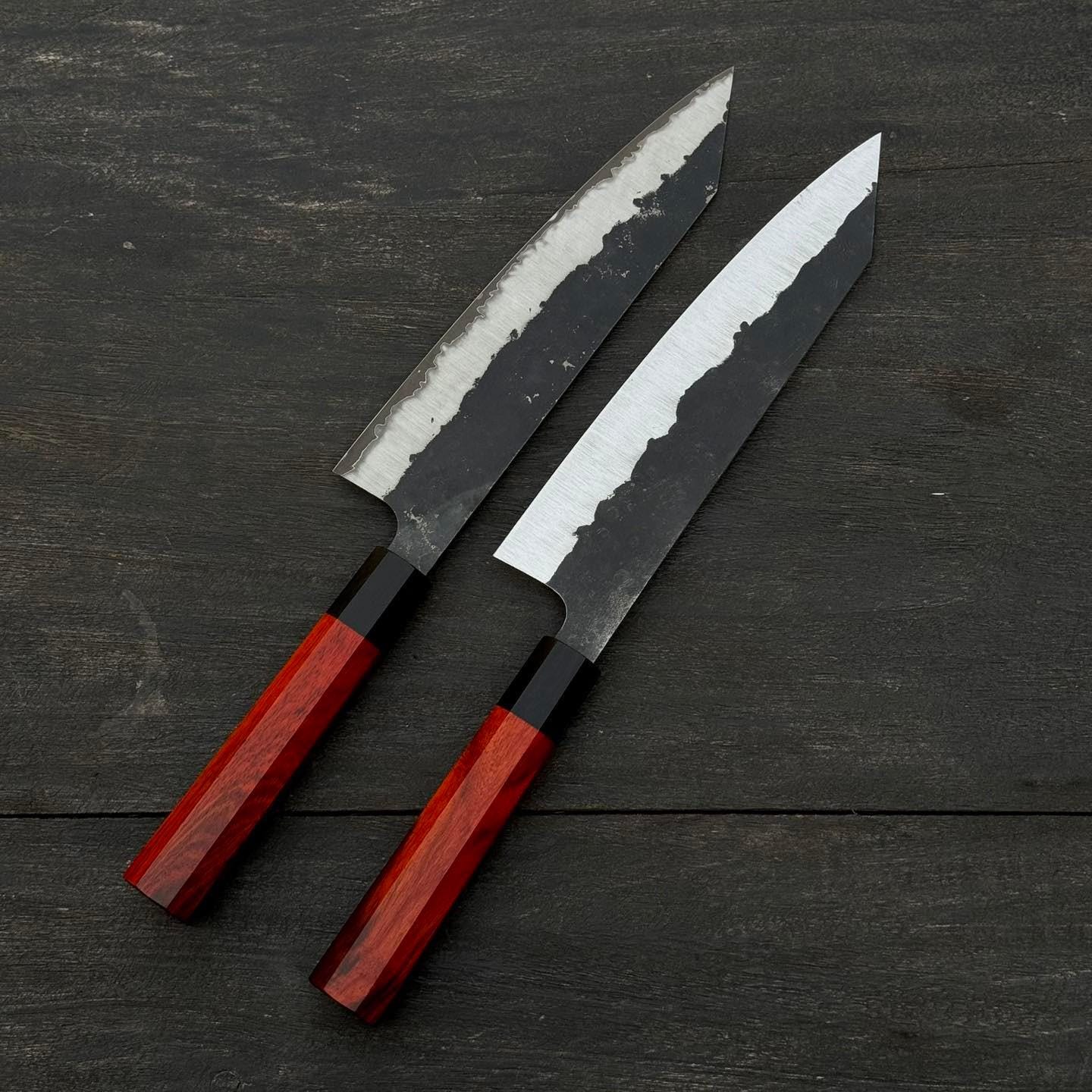 Kiritsuke Sanmai Knife: 52100 Core, Rosewood Handle