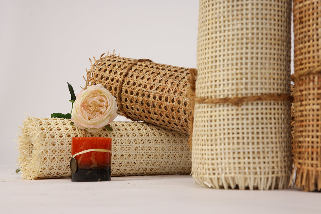 24" Wide, Cane Webbing White Hexagon for Making Rattan Chair and Rattan Furniture , Sell By The Running Foot.