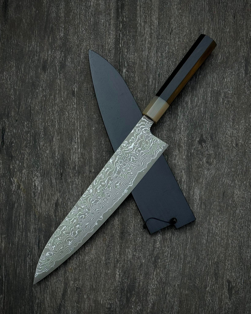 Gyuto Damascus Chef Knife 210mm - Hand-Forged Vietnamese Craftsmanship with Japanese Technique