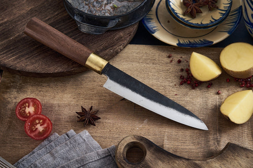 Hand-Forged Kitchen Knives: Nakiri, Santoku & Serbian Chef Knife – Sharp, Durable & Crafted with Solid Wood Handles