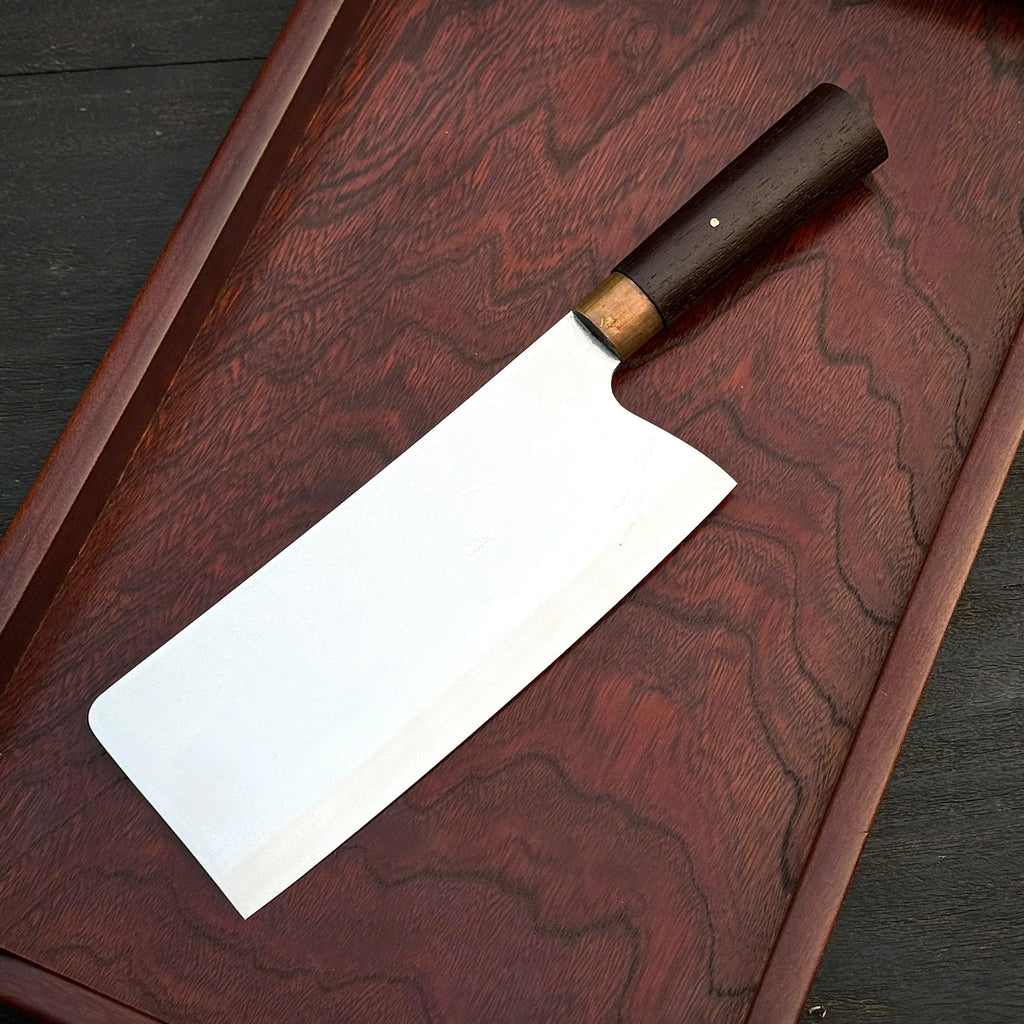 Santoku Stainless Steel Chef Knife Set – Handmade with Walnut Wood Handle & Brass Fittings