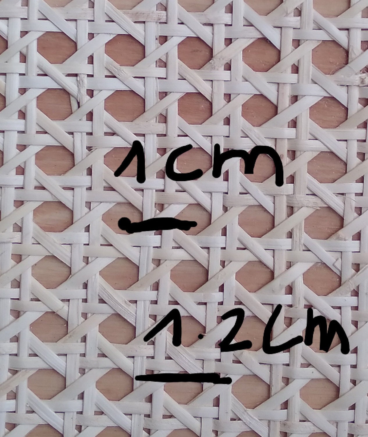 27.5" Wide, Vietnamese's Premium Cane Webbing Bleached Hexagon Open Mesh, Sell By The Foot