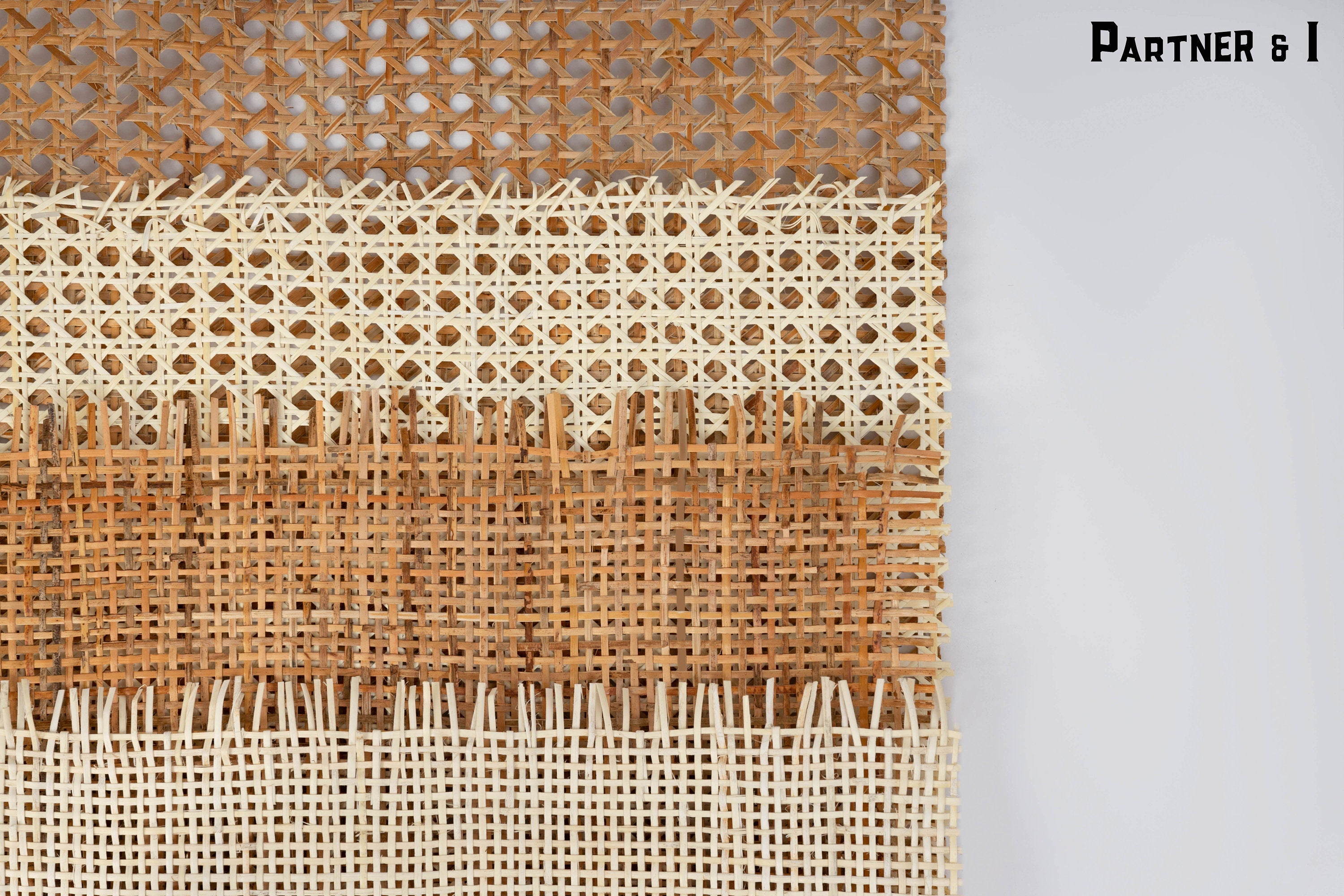 24" Wide, Cane Webbing White Hexagon for Making Rattan Chair and Rattan Furniture , Sell By The Running Foot.