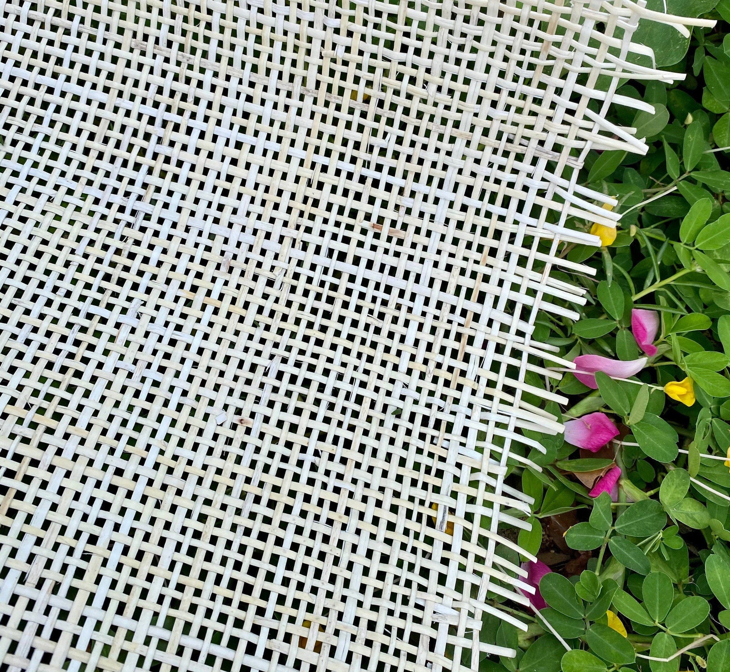 27.5" Wide, BLEACHED  Radio Cane Webbing Weave, Cane Webbing Roll, Upholstery Rattan Furniture, Full Size Available.