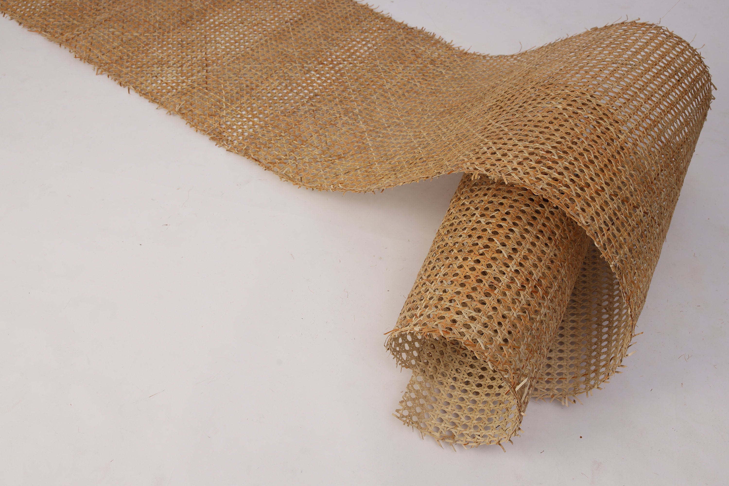 19" Wide, NATURAL Hexagon Weave Rattan Cane Webbing, Buy More Save More.