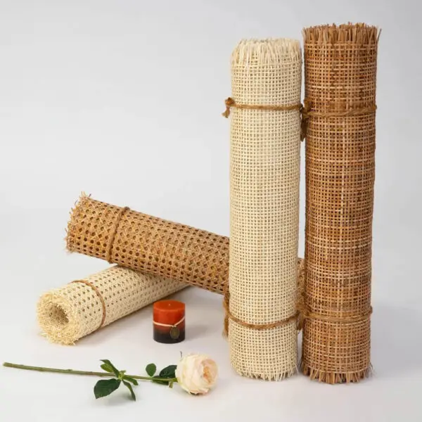Hexagon Weave Rattan Cane Webbing Sheet - White Upholstery Material - Image 6
