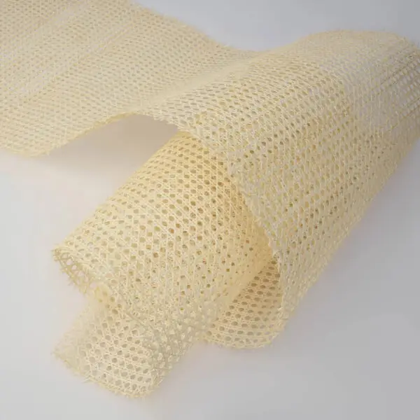 Hexagon Weave Rattan Cane Webbing Sheet - White Upholstery Material